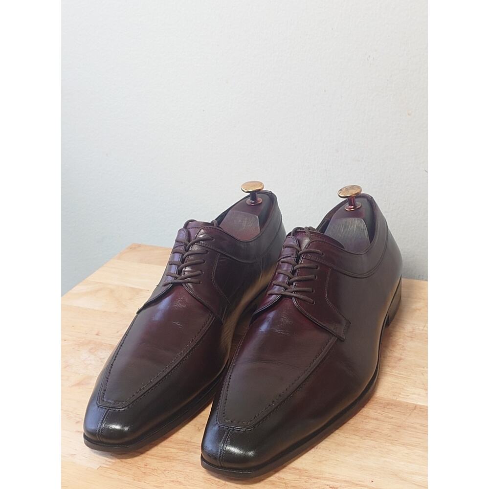 Mezlan Men’s Split Toe Oxford 11.5M Mahogany Brown Leather Dress Shoes